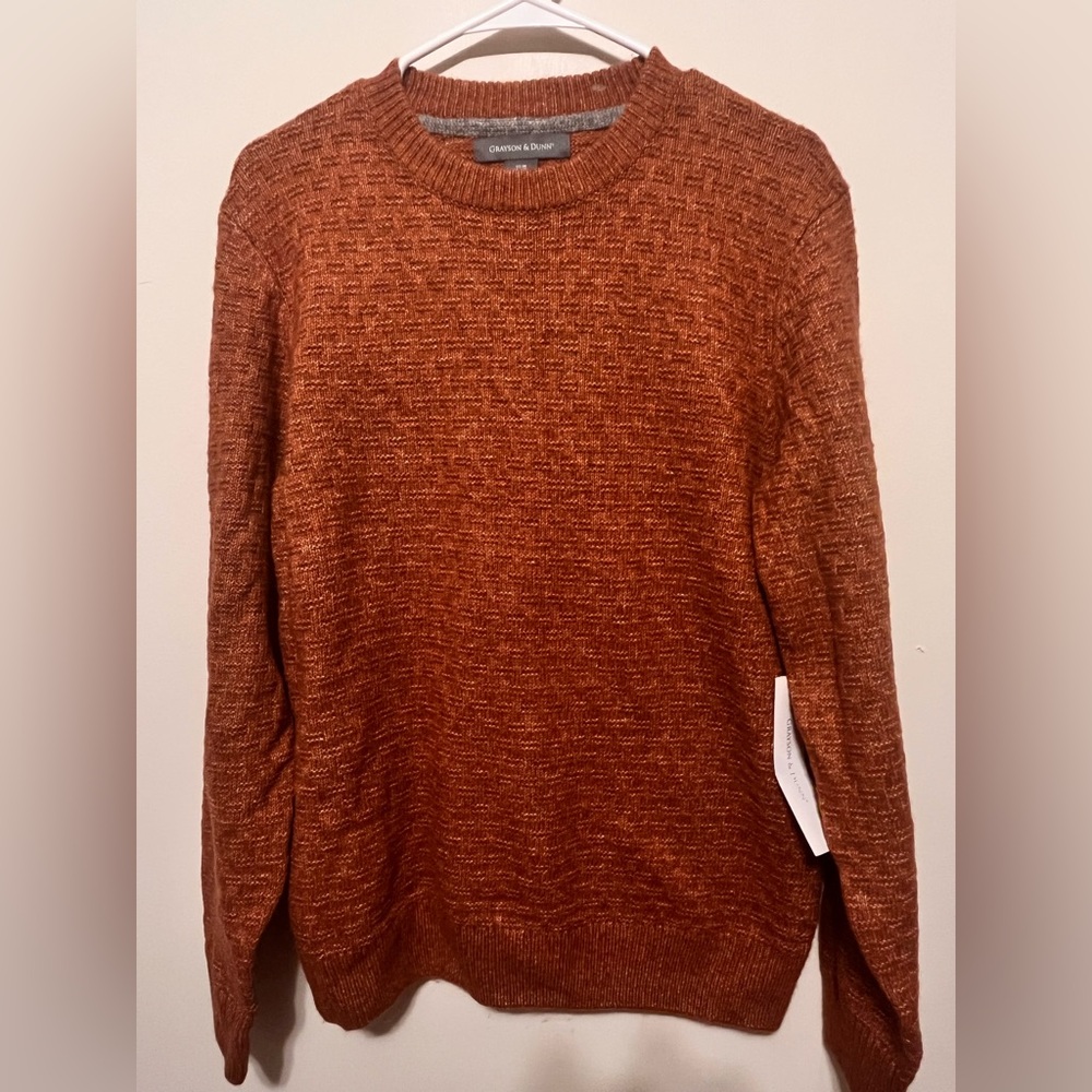 Grayson & Dunn Men's Crewneck Sweater in Warm Rust Size Medium NWT